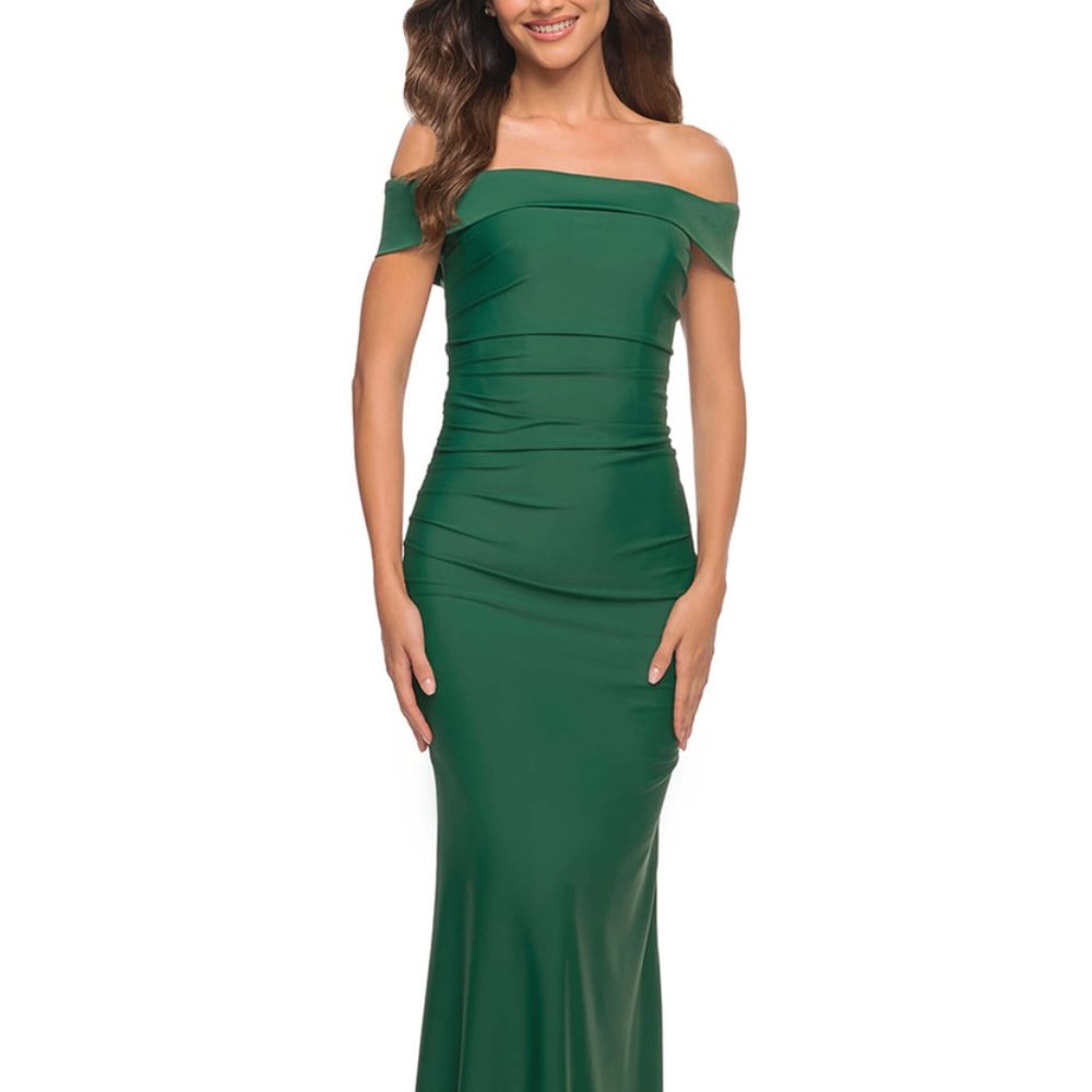 La Femme  Off the Shoulder Elegant Long Evening Gown